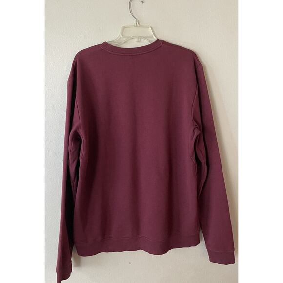 Lole Men’s Burgundy Sweatshirt Size Large Pullover Sweater Ribbed Trim - Picture 2 of 7